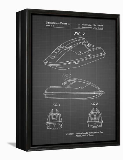 PP1077-Black Grid Suzuki Wave Runner Patent Poster-Cole Borders-Framed Premier Image Canvas