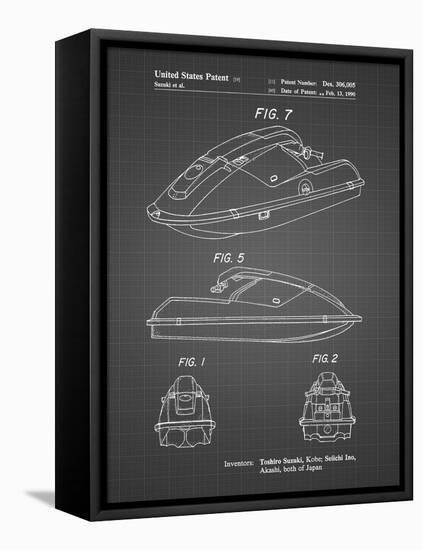 PP1077-Black Grid Suzuki Wave Runner Patent Poster-Cole Borders-Framed Premier Image Canvas