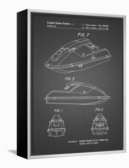 PP1077-Black Grid Suzuki Wave Runner Patent Poster-Cole Borders-Framed Premier Image Canvas