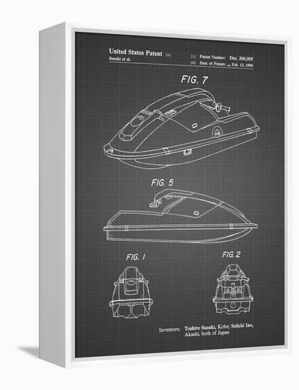 PP1077-Black Grid Suzuki Wave Runner Patent Poster-Cole Borders-Framed Premier Image Canvas