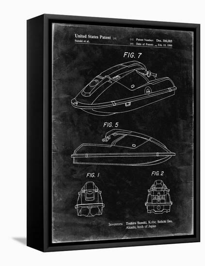 PP1077-Black Grunge Suzuki Wave Runner Patent Poster-Cole Borders-Framed Premier Image Canvas