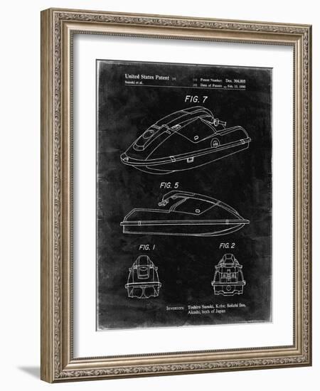 PP1077-Black Grunge Suzuki Wave Runner Patent Poster-Cole Borders-Framed Giclee Print