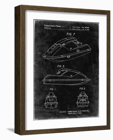 PP1077-Black Grunge Suzuki Wave Runner Patent Poster-Cole Borders-Framed Giclee Print