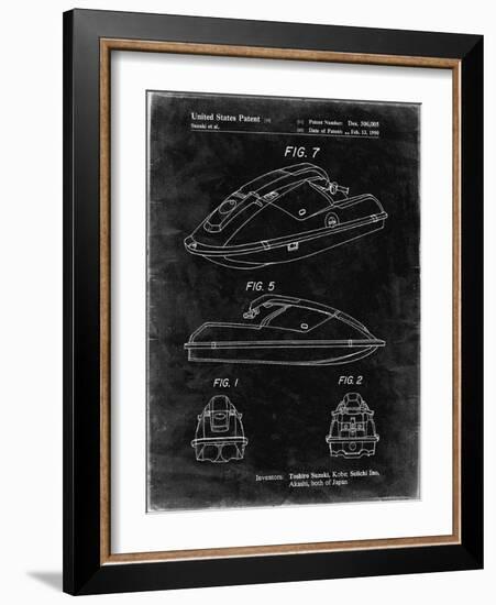 PP1077-Black Grunge Suzuki Wave Runner Patent Poster-Cole Borders-Framed Giclee Print