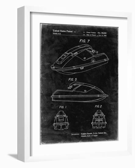 PP1077-Black Grunge Suzuki Wave Runner Patent Poster-Cole Borders-Framed Giclee Print