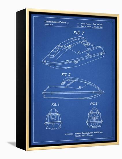 PP1077-Blueprint Suzuki Wave Runner Patent Poster-Cole Borders-Framed Premier Image Canvas