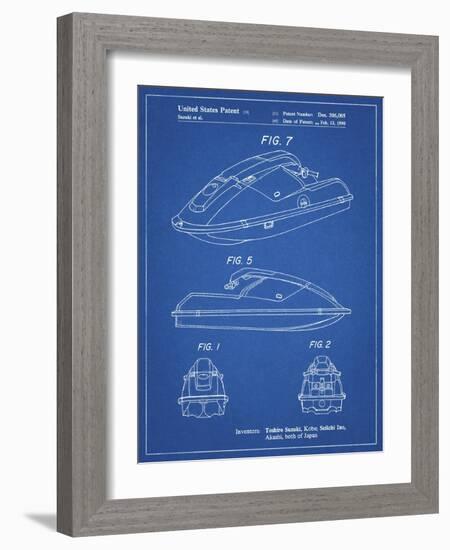 PP1077-Blueprint Suzuki Wave Runner Patent Poster-Cole Borders-Framed Giclee Print