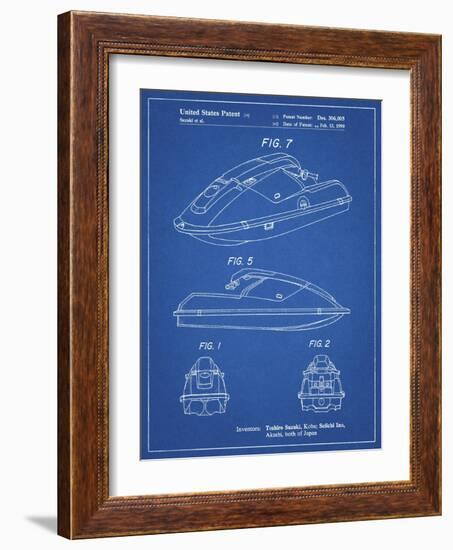 PP1077-Blueprint Suzuki Wave Runner Patent Poster-Cole Borders-Framed Giclee Print