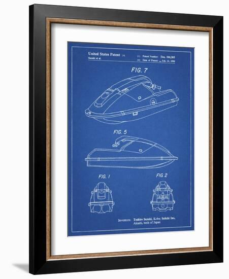 PP1077-Blueprint Suzuki Wave Runner Patent Poster-Cole Borders-Framed Giclee Print