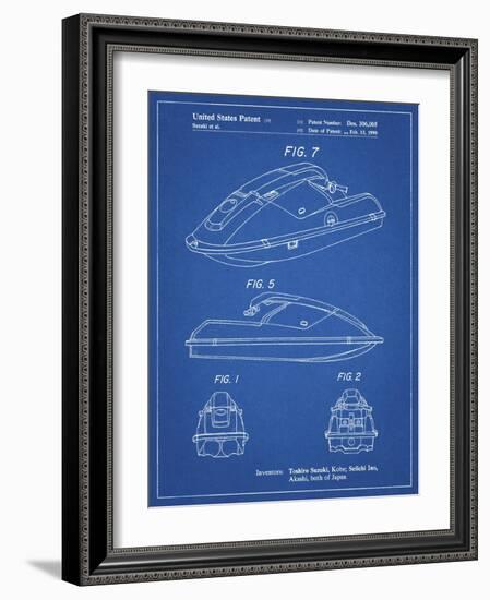 PP1077-Blueprint Suzuki Wave Runner Patent Poster-Cole Borders-Framed Giclee Print