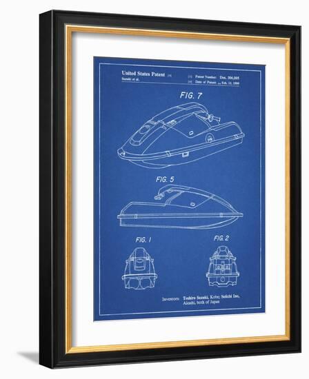 PP1077-Blueprint Suzuki Wave Runner Patent Poster-Cole Borders-Framed Giclee Print