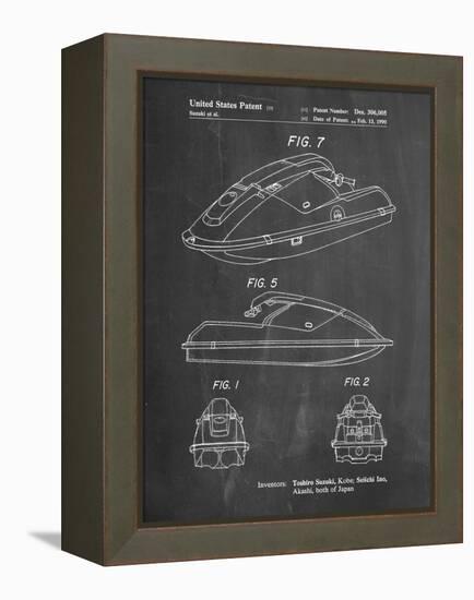 PP1077-Chalkboard Suzuki Wave Runner Patent Poster-Cole Borders-Framed Premier Image Canvas