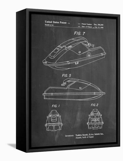 PP1077-Chalkboard Suzuki Wave Runner Patent Poster-Cole Borders-Framed Premier Image Canvas