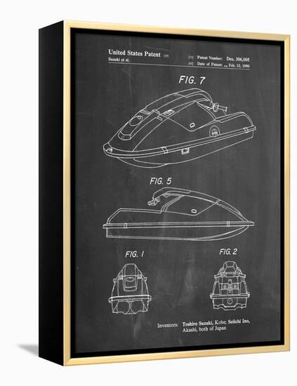 PP1077-Chalkboard Suzuki Wave Runner Patent Poster-Cole Borders-Framed Premier Image Canvas