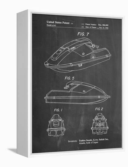 PP1077-Chalkboard Suzuki Wave Runner Patent Poster-Cole Borders-Framed Premier Image Canvas