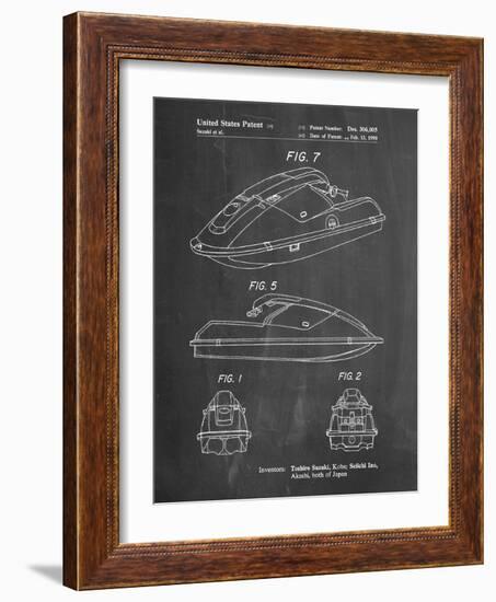 PP1077-Chalkboard Suzuki Wave Runner Patent Poster-Cole Borders-Framed Giclee Print