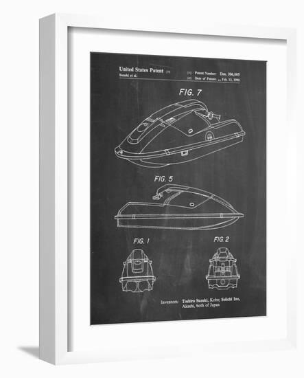 PP1077-Chalkboard Suzuki Wave Runner Patent Poster-Cole Borders-Framed Giclee Print