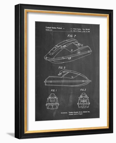 PP1077-Chalkboard Suzuki Wave Runner Patent Poster-Cole Borders-Framed Giclee Print