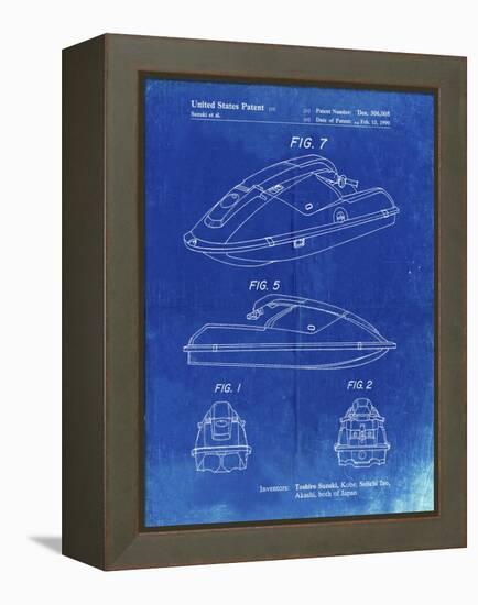 PP1077-Faded Blueprint Suzuki Wave Runner Patent Poster-Cole Borders-Framed Premier Image Canvas