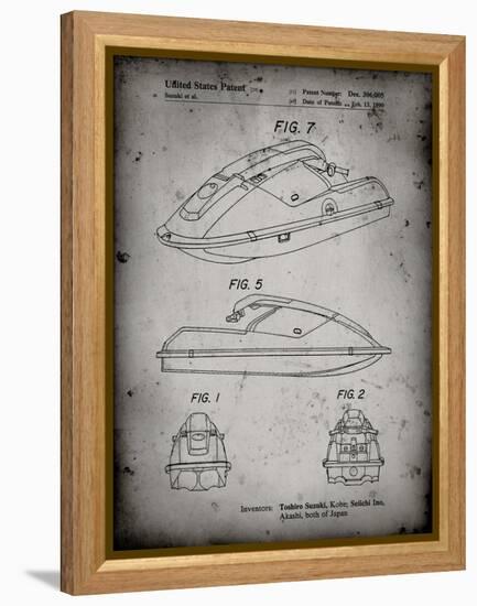 PP1077-Faded Grey Suzuki Wave Runner Patent Poster-Cole Borders-Framed Premier Image Canvas