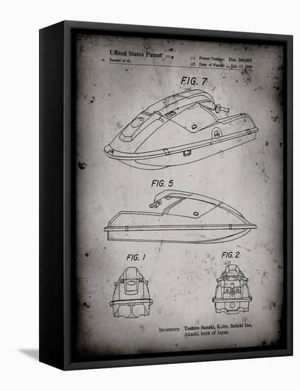 PP1077-Faded Grey Suzuki Wave Runner Patent Poster-Cole Borders-Framed Premier Image Canvas