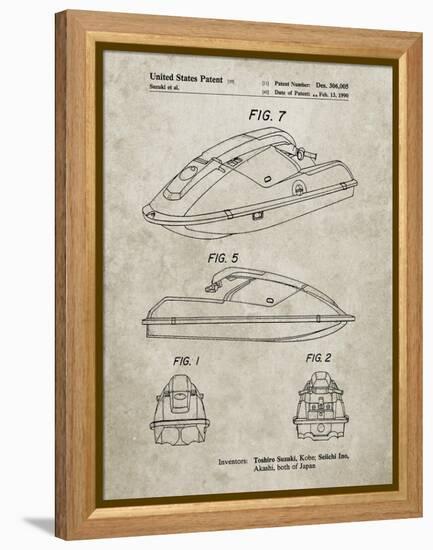 PP1077-Sandstone Suzuki Wave Runner Patent Poster-Cole Borders-Framed Premier Image Canvas