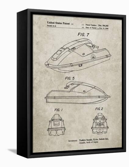 PP1077-Sandstone Suzuki Wave Runner Patent Poster-Cole Borders-Framed Premier Image Canvas