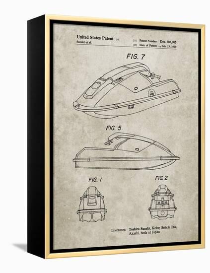 PP1077-Sandstone Suzuki Wave Runner Patent Poster-Cole Borders-Framed Premier Image Canvas