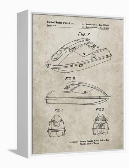 PP1077-Sandstone Suzuki Wave Runner Patent Poster-Cole Borders-Framed Premier Image Canvas