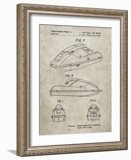 PP1077-Sandstone Suzuki Wave Runner Patent Poster-Cole Borders-Framed Giclee Print