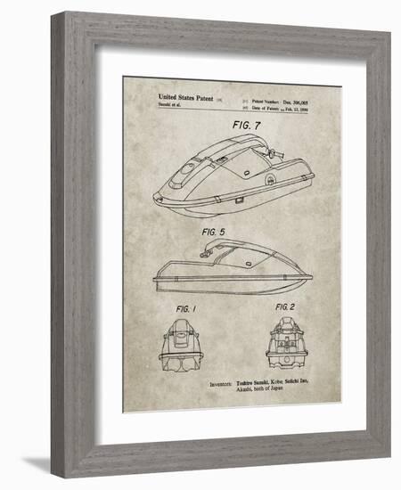 PP1077-Sandstone Suzuki Wave Runner Patent Poster-Cole Borders-Framed Giclee Print