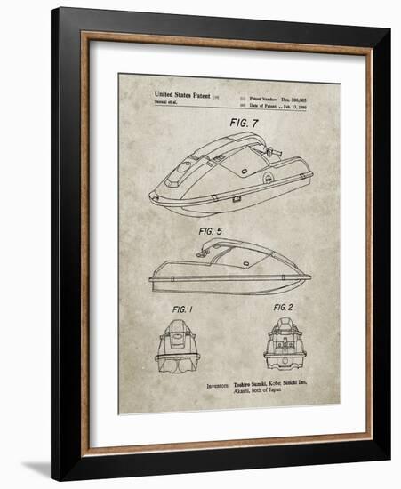 PP1077-Sandstone Suzuki Wave Runner Patent Poster-Cole Borders-Framed Giclee Print