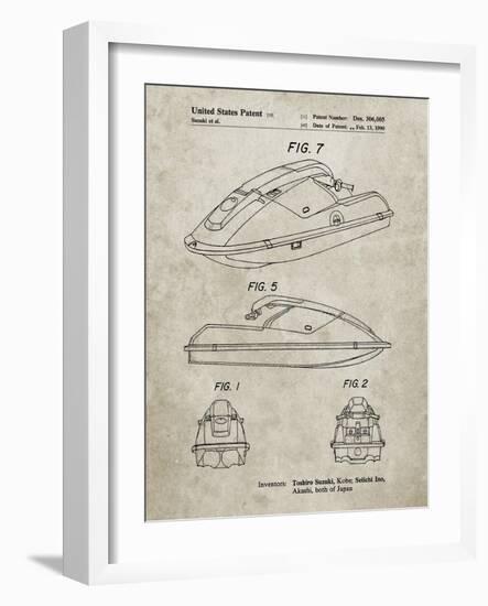 PP1077-Sandstone Suzuki Wave Runner Patent Poster-Cole Borders-Framed Giclee Print