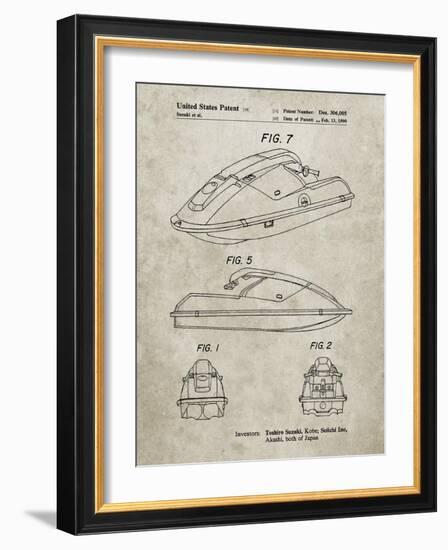 PP1077-Sandstone Suzuki Wave Runner Patent Poster-Cole Borders-Framed Giclee Print