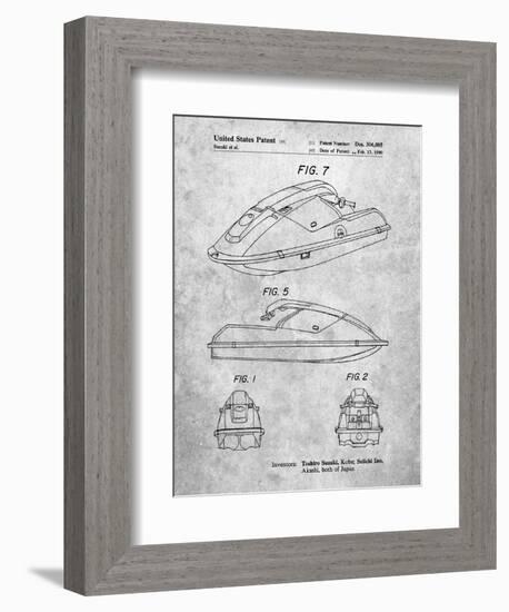 PP1077-Slate Suzuki Wave Runner Patent Poster-Cole Borders-Framed Premium Giclee Print