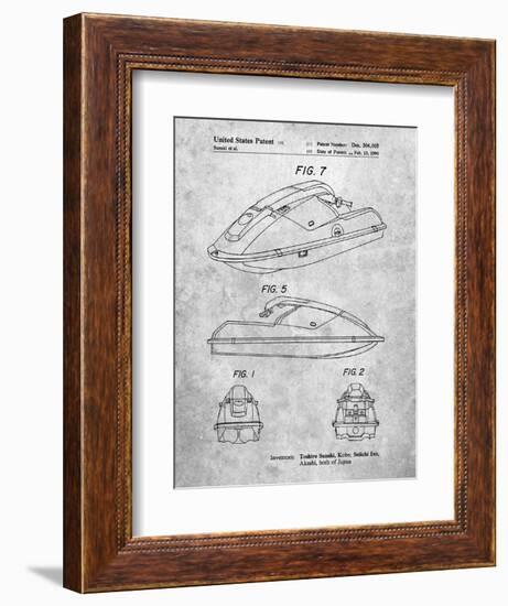 PP1077-Slate Suzuki Wave Runner Patent Poster-Cole Borders-Framed Premium Giclee Print