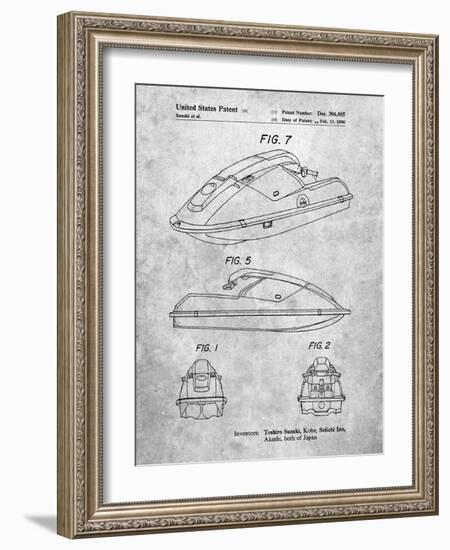 PP1077-Slate Suzuki Wave Runner Patent Poster-Cole Borders-Framed Giclee Print