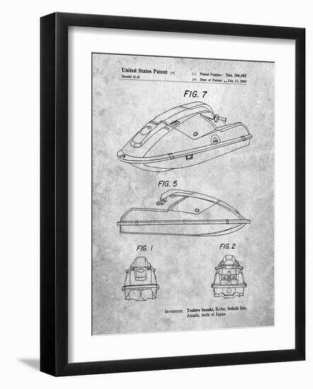 PP1077-Slate Suzuki Wave Runner Patent Poster-Cole Borders-Framed Giclee Print