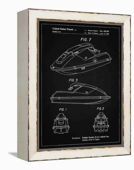 PP1077-Vintage Black Suzuki Wave Runner Patent Poster-Cole Borders-Framed Premier Image Canvas