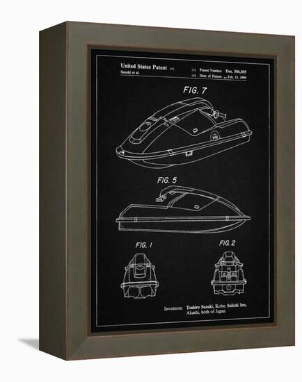 PP1077-Vintage Black Suzuki Wave Runner Patent Poster-Cole Borders-Framed Premier Image Canvas