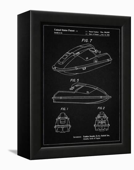 PP1077-Vintage Black Suzuki Wave Runner Patent Poster-Cole Borders-Framed Premier Image Canvas