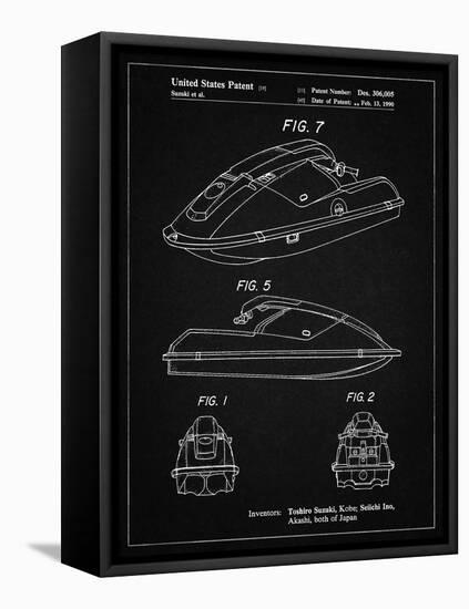 PP1077-Vintage Black Suzuki Wave Runner Patent Poster-Cole Borders-Framed Premier Image Canvas