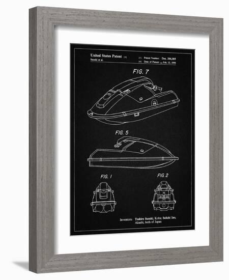 PP1077-Vintage Black Suzuki Wave Runner Patent Poster-Cole Borders-Framed Giclee Print