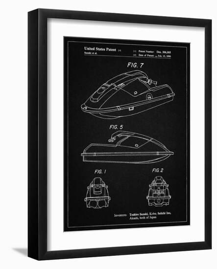 PP1077-Vintage Black Suzuki Wave Runner Patent Poster-Cole Borders-Framed Giclee Print