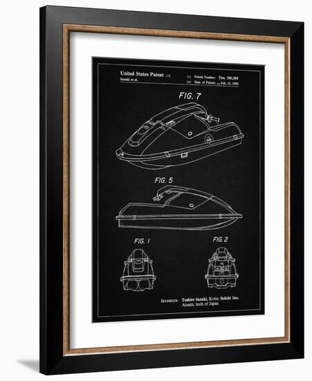 PP1077-Vintage Black Suzuki Wave Runner Patent Poster-Cole Borders-Framed Giclee Print