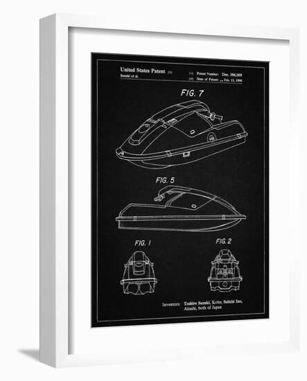 PP1077-Vintage Black Suzuki Wave Runner Patent Poster-Cole Borders-Framed Giclee Print