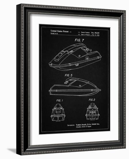 PP1077-Vintage Black Suzuki Wave Runner Patent Poster-Cole Borders-Framed Giclee Print