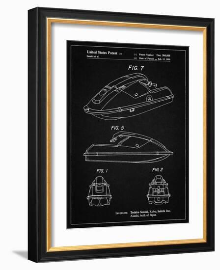 PP1077-Vintage Black Suzuki Wave Runner Patent Poster-Cole Borders-Framed Giclee Print