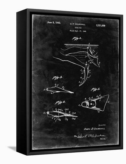 PP1079-Black Grunge Swim Fins Patent Poster-Cole Borders-Framed Premier Image Canvas