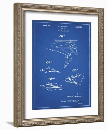 PP1079-Blueprint Swim Fins Patent Poster-Cole Borders-Framed Giclee Print